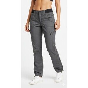 Athleta Pants Cargo Roll-up Workout Straight Pants Womens Sz 6 Charcoal Stretch